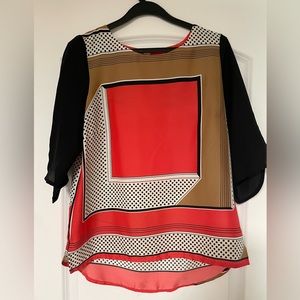 Multi pattern 3/4 sleeve shirt size Med